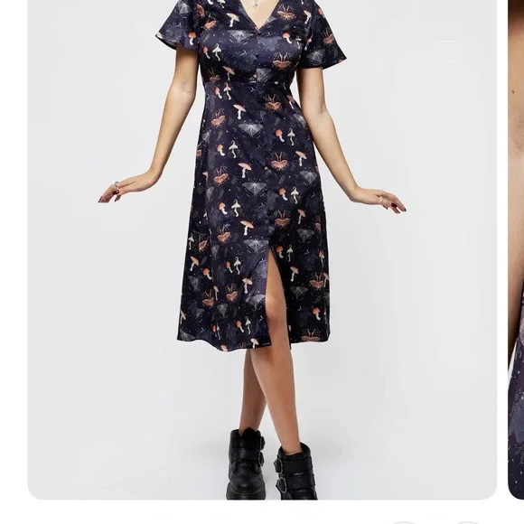 Disturbia Black Dress with Celestial Print - Picture 2 of 6